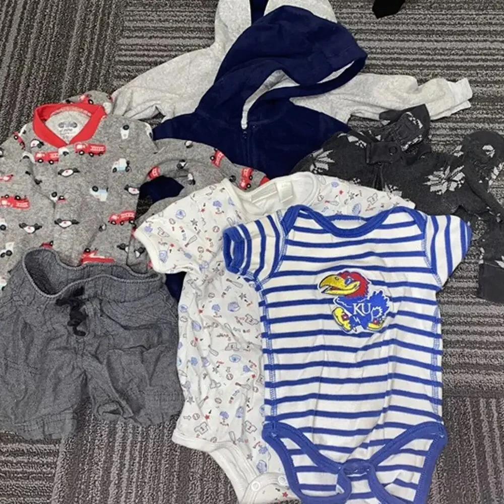 Baby Boy Clothing Bundle 6-9 Months 7 Piece Lot Hoodie Romper Bodysuit Short KU